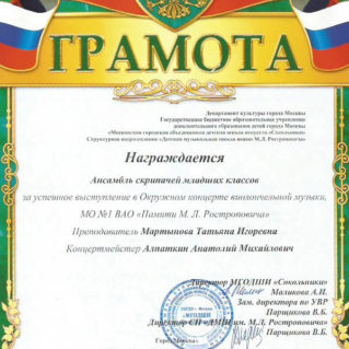 Окружной концерт воиолончельной музыки